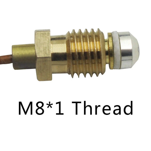 Close-up of M8x1 thermocouple part from Propane Heater Safety Kit With Thermocouple And Tilt Switch For Patio And Outdoor Gas Heaters Universal Replacement Parts FD4 Dump Switch And M8x1 Thermocouple 23 Inch Wire.