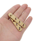 Copper Invisible Door Hinges 2 Pairs 360 Degree Pivot Concealed Hidden Hinges shown on hand for scale