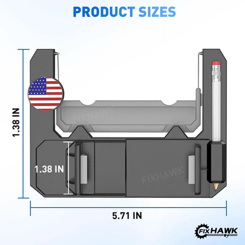 Kickass Flip Up Golf Cart Steering Wheel Cell Phone Mount size diagram showing dimensions of 1.38x5.71 inches for Club Car EZGO Yamaha.