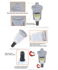 Pro Grade Auto Drain Valve For Air Compressors DN15 0.2-1.2 MPa Mini Translucent Series Floating Ball Type Condensation Drain in parts layout