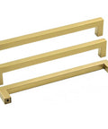Boss Brushed Brass Cabinet Pulls For Kitchen Cabinets Seven And A Half Inch Square Bar Drawer Handles Antique Brass Hardware Pack Of Fifty With Screws In One Inch And One Point Seven Seven Inch Sizes brass pulls