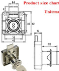Heavy Duty Cabinet Lock With Keys For Single Or Double Doors Deadbolt Keyed Different General Purpose Safe Closet Lock Fits 1.06 To 1.25 Inch Wooden Panels 2 Pack Locks Up Tight Durable Easy Install size diagram