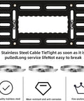 No Drill Front License Plate Bracket Kit with stainless cap screws and cable ties, featuring rust-resistant ABS design