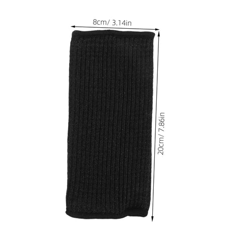Heavy Duty Cut Resistant Arm Guards And Thorn Proof Work Sleeves Delivering Badass Coverage For Mechanics Welders Gardeners, black fabric, ribbed design.