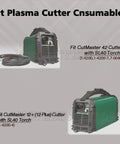 SL40 Plasma Torch Electrode Tip Kit For Cutmaster 42 Plasma Cutter Compatible With Thermal Dynamics, image showing two plasma cutters.