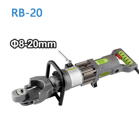 Heavy Duty Electric Rebar Cutter And Bender For Construction Pros Portable Hydraulic Steel Bar Tool RB-20, cuts rods 8-20mm, durable design.