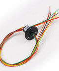 12.5mm Capsule Slip Ring, 300 RPM, 6 Wires, Circuits X2A, For Monitor And Robotic Test Equipment, High Reliability Gold Contact Rotary Connector, Suitable For Continuous Rotation, 1 Pc, black capsule slip ring with multicolor leads