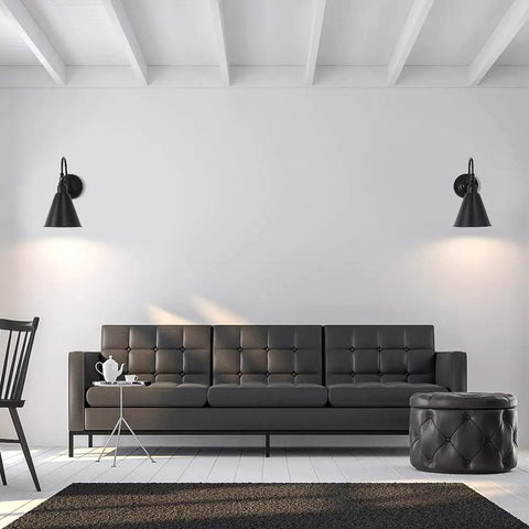 Swing Arm Wall Lamp Set 2 Pack Dope Rustic Vintage Sconce Lighting For Home Decor Bedroom Headboard Bathroom Farmhouse Porch And Garage Black Finish 180 Degree Adjustable Arm Durable Metal Bulb Not Included in living room