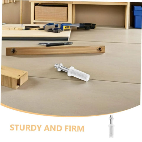 White plastic pivot hinge for bifold closet doors; metal pin and ribbed body.