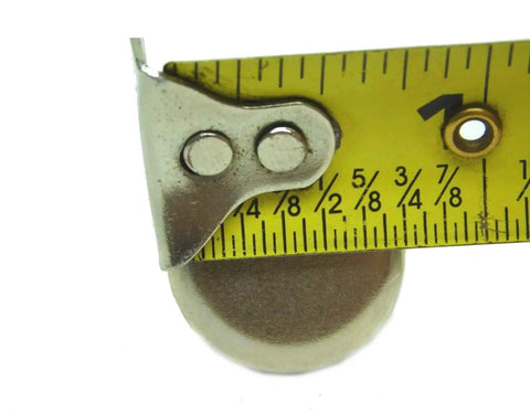 Forty Eight Pack Metal Nail On Furniture Glides With Thick Padding For Wooden Chairs And Tables showing a metal base measurement with a ruler.