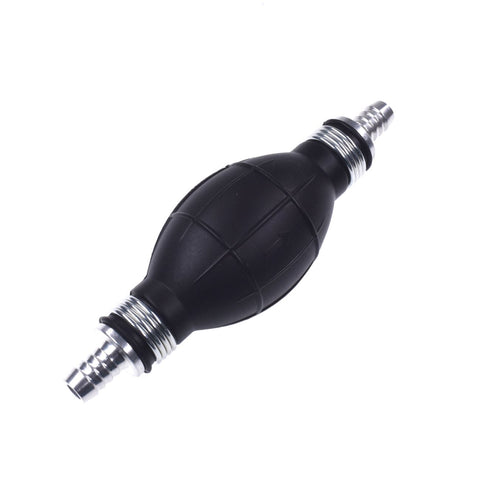 Black rubber hand primer bulb for fuel line transfer, 10mm fittings, featured in Two Pack Hand Primer Bulbs For Fuel Transfer Rubber One Way Vacuum Fuel Line Valve Fuel Pump Hose For Marine Boats Six Millimeter Three Eighths Inch Fit For Gasoline Diesel Petrol.