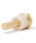 Brass thermowell with white insulator and hex nut; 2.5 in stem, 1/2 in NPT x 3/4 in NPT, 0.260 in bore