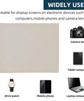 Beige microfiber cleaning cloth 6 x 7 inches for glasses, screens and lenses.