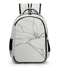 Floral Line Art Backpack With Printed Buds Unisex Dope Large Capacity Everyday Carry Durable Polyester