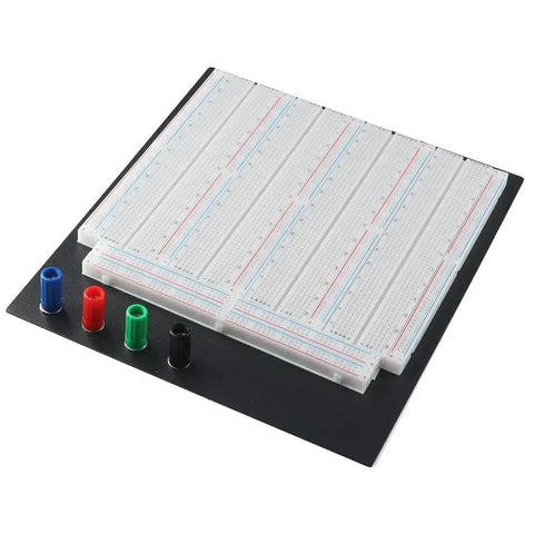 Heavy Duty Solderless Breadboard With 3220 Holes, Dual Terminal Strips, Four Distribution Bars on Black Aluminum Back Plate