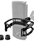 Wave Mic Shock Mount For Elgato Wave:1 And Wave:3 displayed with suspension clip and stand adapters, designed for stability.
