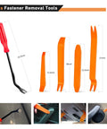 5-piece fastener removal tools with red and orange handles, used for car interiors, included in All In One Car Push Retainer Clips And Auto Fasteners Kit