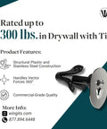 Master Anchor With Stainless Steel Hook Plate Bulk Pack 100 Pack For Hollow Walls Easy Quick Install No Loosening Lifetime Hold