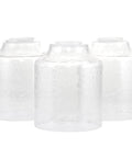 Set Of Three Hammered Cylinder Glass Shade Pendant Lights For Bathroom Vanity And Chandelier Upgrade In Modern Water Glass Design 6 Inch By 5 Inch Shades That Fit Threaded Medium Base Sockets Perfect For Any Home