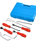 8 Piece Brake Service Kit With Spring Installer And Remover Pliers Tools Set In Blue Carrying Case Pro Grade Car Maintenance Gear