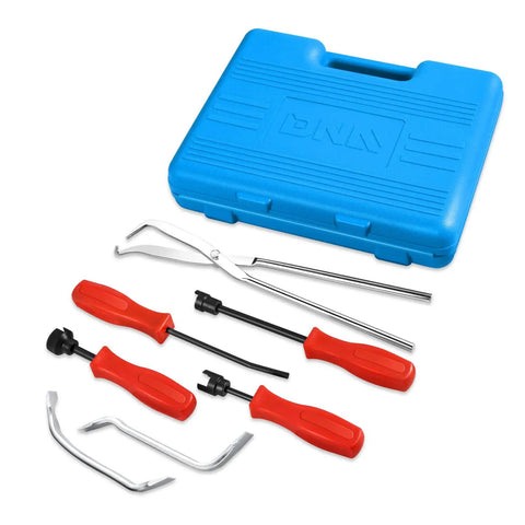 8 Piece Brake Service Kit With Spring Installer And Remover Pliers Tools Set In Blue Carrying Case Pro Grade Car Maintenance Gear