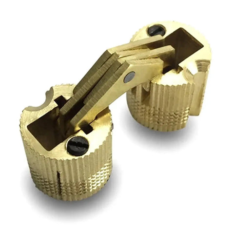 Concealed Barrel Hinges 2 Pack Gold Copper Finish For Cabinet Doors Fits 8mm To 18mm Door Thickness 12mm Common Ultra Low Profile Hardware