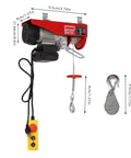 Heavy Duty 1200W Electric Hoist Winch 110V Pure Copper Motor showcasing lift mechanism and remote control.