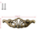 2-Pack 6 Inch Antique Drawer Pulls With 3.43 Inch Hole Spacing Hollow Pattern Zinc Alloy Decorative Cabinet Handles, screws included