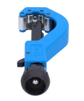 Heavy Duty PVC Tube Cutter With Easy Grip Handle For Effortless Cuts On PVC And Copper Pipes, front view blue iron steel