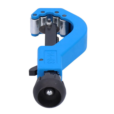 Heavy Duty PVC Tube Cutter With Easy Grip Handle For Effortless Cuts On PVC And Copper Pipes, front view blue iron steel