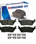 Rear QS Disc Brake Pad Set For Ford F-150 2018 with included hardware and packaging visible