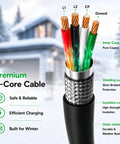 Premium Sae J1772 Level 2 Electric Vehicle Charging Cord Upgrade Your Daily Routine With This Rugged Fifty Amp Replacement Cable Measuring Twenty Five Feet, four-core design with protective layers for safety.