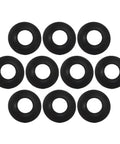 10pcs Pop up Bathtub Drain Stopper Gasket Rubber Washer Replacement, black rubber washers in circular shape for bathtub stoppers.