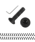 Heavy Duty M2x8 Flat Head Socket Cap Screws 100 Piece Set Carbon Steel Grade 10.9 Hex Drive Machine Bolts with Allen key.