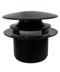 Coarse Thread One And A Half Inch NPSM Mushroom Tip Toe Bathtub Drain Stopper Matte Black With Full Coverage Cap