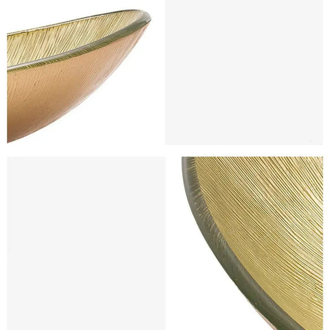 Bathroom Countertop Vessel Sink Bathroom Vessel Sink Counter Basin Ingot Shaped Wash Basin Tempered Glass Art Wash Basin, close-up view showing texture.