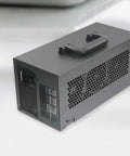 Heavy Duty Metal EGPU Dock With Usb4 Type C Providing 40Gbps Transfer And Fast Charging PCIe graphics card adapter, rear view