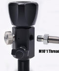 Dual Gauge DIN Valve Fill Station Adapter With 20 Inch Hose 4500psi 300bar showing close-up of valve and M10*1 thread.