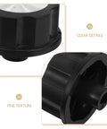 Close-up view of heat resistant plastic knobs with D-shaft for 2-Pack Universal Oven Control Knob Replacement For Air Fryer, Stove, And Grill.