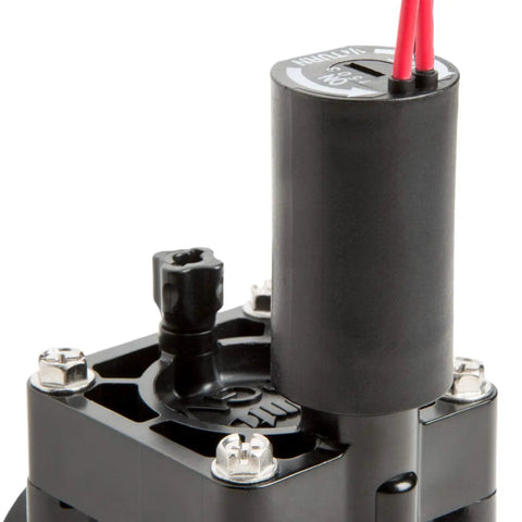 Close-up of 24V Sprinkler Valve Solenoid Replacement, featuring heavy duty encapsulated housing with pre stripped wires for irrigation valves