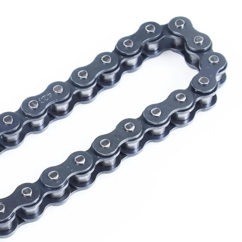 Close-up of 42-link chain from Front 420 Jackshaft Drive Chain Tensioner Breaker Kit with 42 Links for Predator 212cc 196cc Mini Bikes