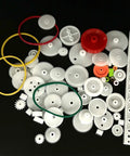 60 Piece Plastic Gear Kit For DC Motors And RC Cars Belt Pulleys Spindle Gears Crown Gears Racks With Rubber Bands
