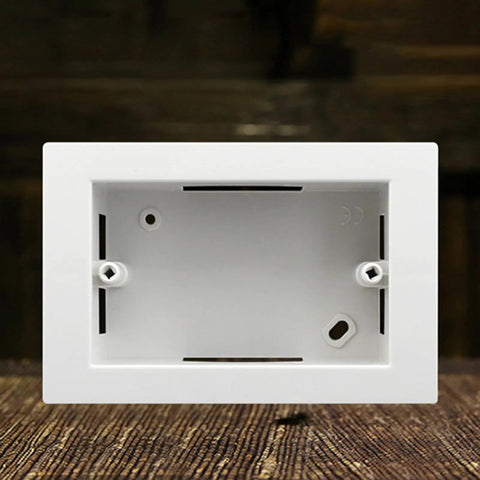 Front view of a white DIY Friendly Electrical Terminal Box Enclosure For US Style Junctions with Quick Install design