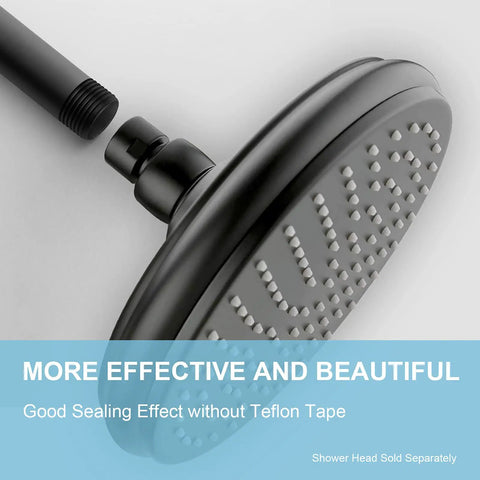 Shower Arm With Flange Ceiling Mount 3 Inch Straight Arm For Fixed Shower Head High Pressure Rain Matte Black Finish connection