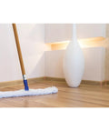 Badass Heavy Duty 54 Inch Replacement Wood Broom Handle With Threaded Metal Tip And Smooth Lacquer Commercial Grade cleaning hard wood floors.