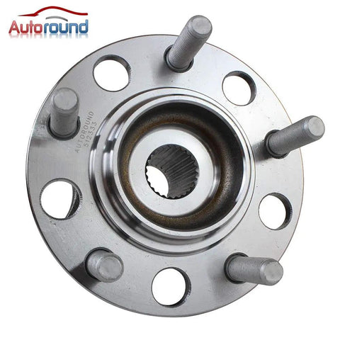 Front view of Rear Wheel Bearing Hub Assembly For AWD 4WD 5 Lug Drop-In Replacement For Jeep Compass Patriot 2007 2017 And Dodge Caliber 2007 2008 ABS Ready Replaces 5105770AD 512333