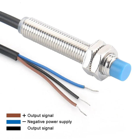 8mm Inductive Proximity Sensor LJ8A3-2-Z BY, DC 10-30V, 200mA, PNP NO Output, 2mm Detection Distance, wiring diagram visible