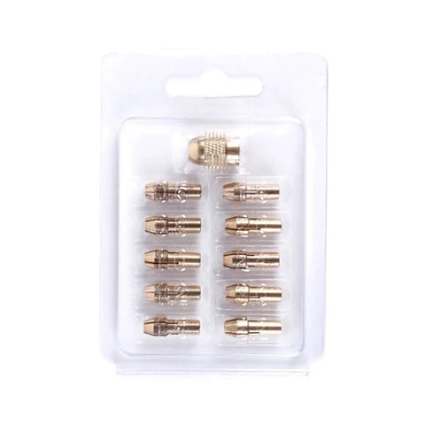 Get Ready For High Power With These 3 Sets Of Mini Drill Brass Collet Chucks, 10-pack, durable brass, secure grip for rotary tools.