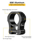 34mm Scope Rings High Profile Precision Mount For 20mm Rails See-Through Two-Piece Set Aluminum 6061-T6 CNC Machined