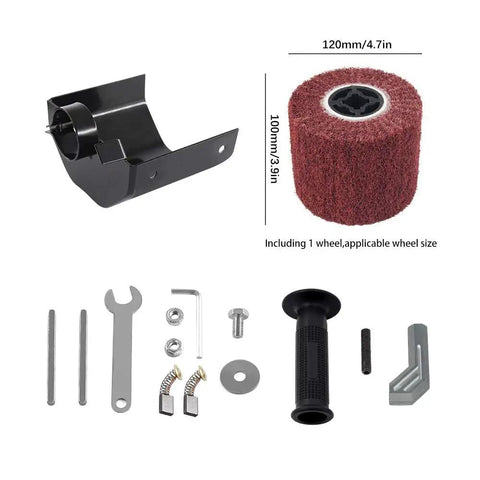 Components of Powerful 1400W Surface Conditioning Tool With 8 Variable Speed Wheel Sander And Polisher for Wood Metal Stainless Steel